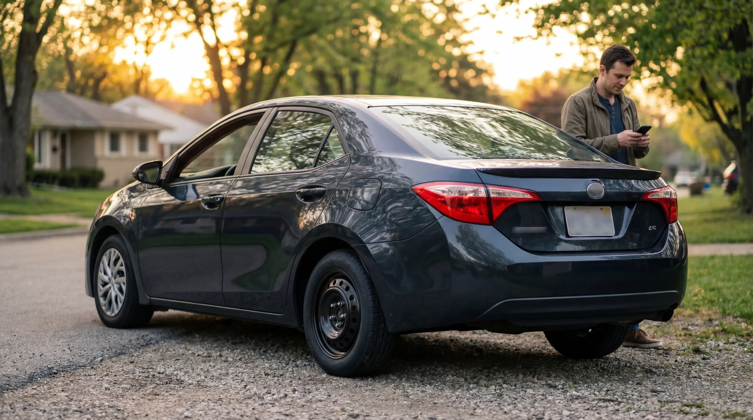 Donut spare tire compared to full-size temporary and matching spares showing distance speed and space differences
