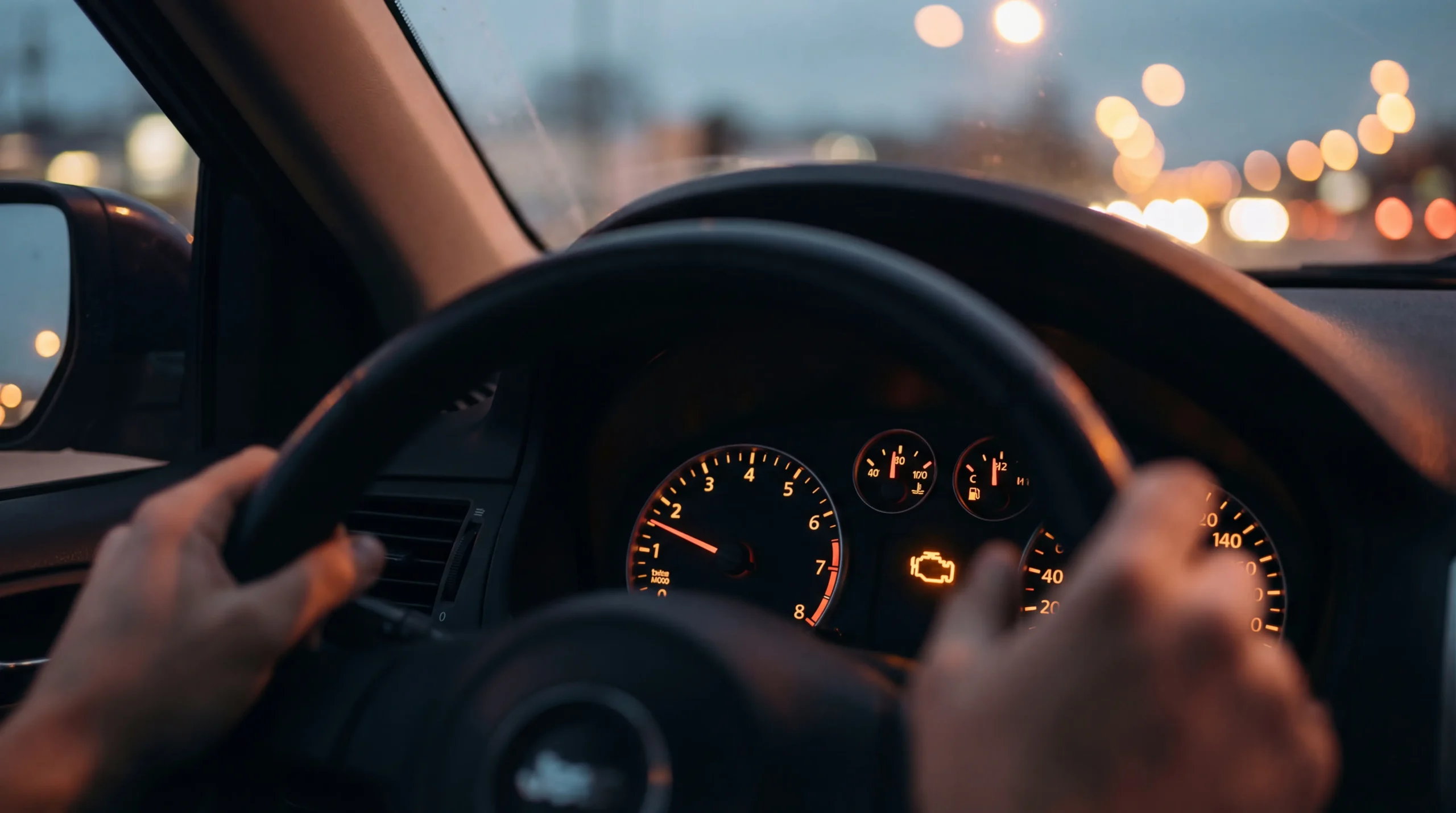 Illuminated check engine light on car dashboard showing how to reset check engine light warning