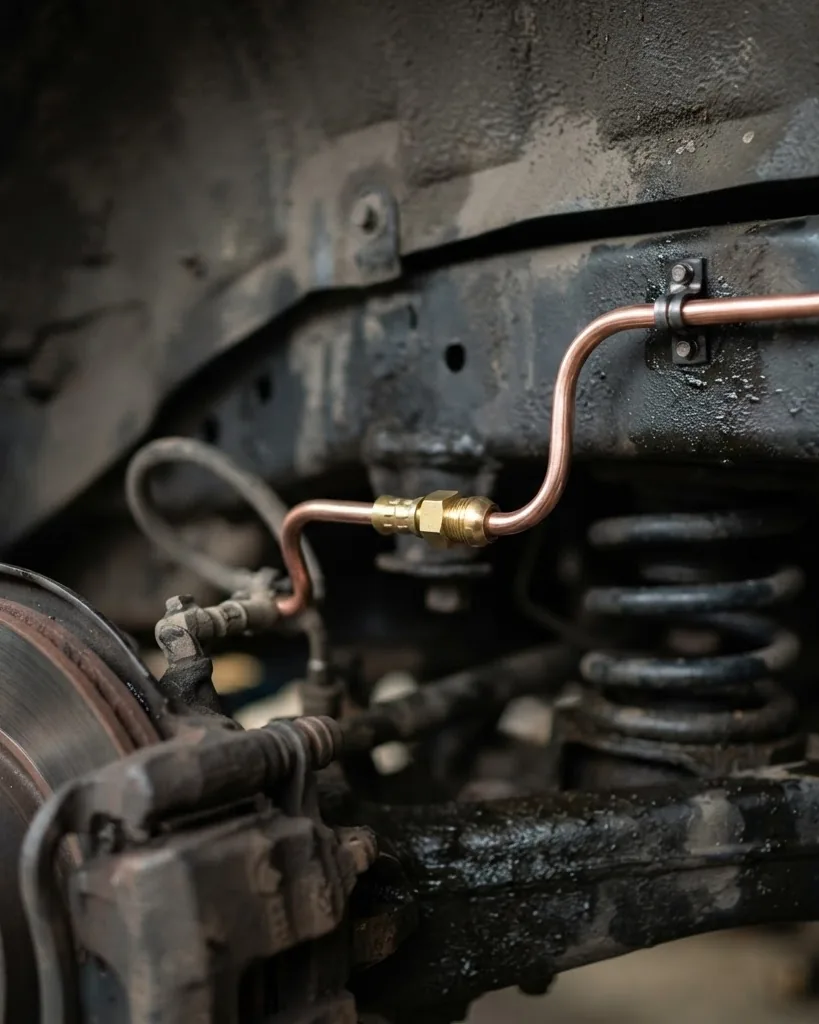 Comparison of a double flare and a bubble flare on brake line ends