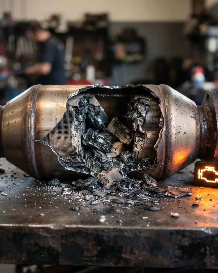 Detail view of how Fast a Blinking Light Destroys Your Catalytic Converter