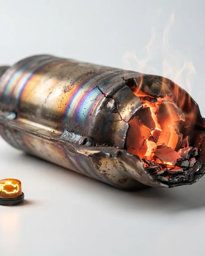 Detail view of how Fast a Blinking Light Destroys Your Catalytic Converter