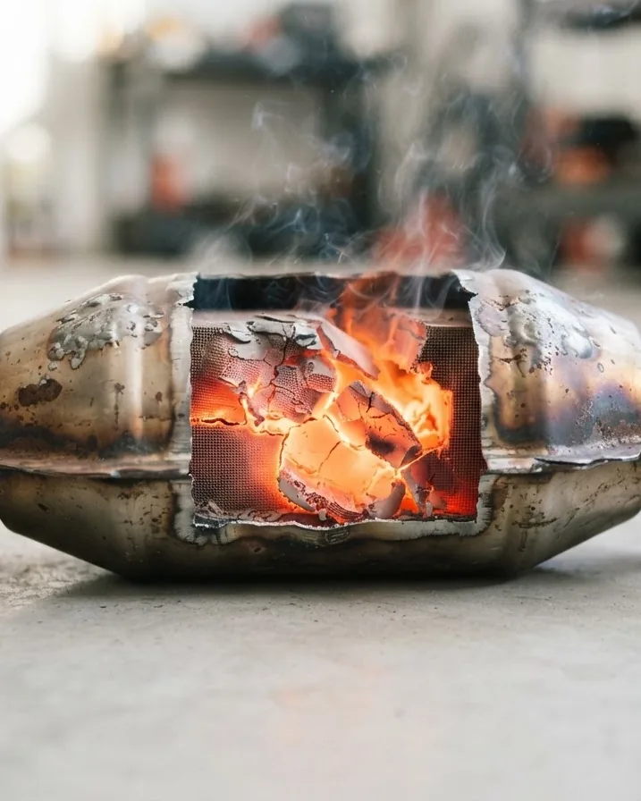 Detail view of how Fast a Blinking Light Destroys Your Catalytic Converter