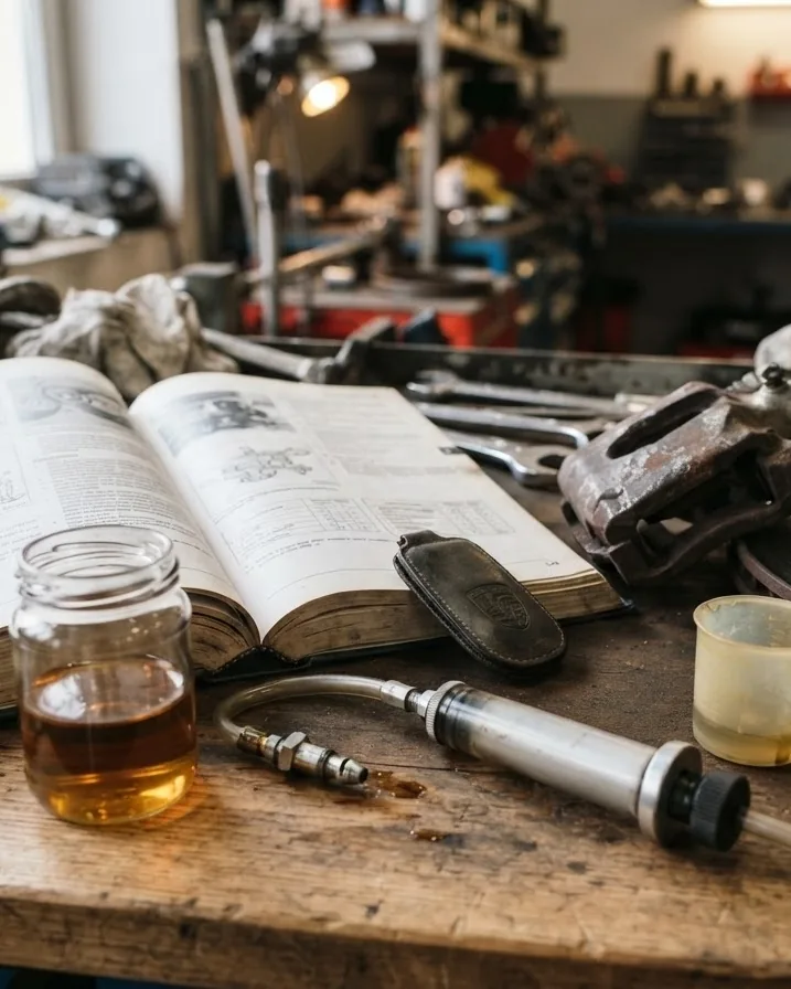 Close-up illustrating how Often to Change Brake Fluid, by Manual and by Marque