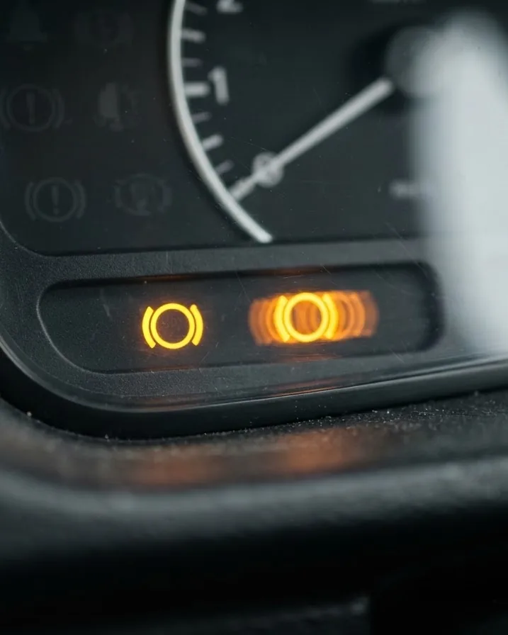 Detail view of solid light versus a blinking light